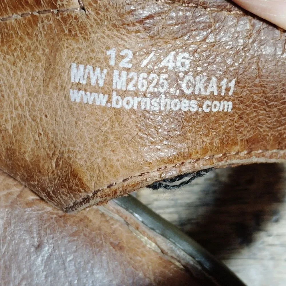 Born Mens Sz 12 Sandals Brown Leather Fisherman Shoes Buckle Strap